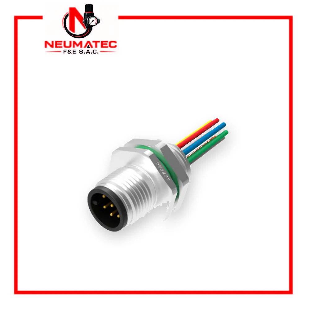 Conector M12 Macho SD-M12A-04P-MM-SH8B50 Empotrado