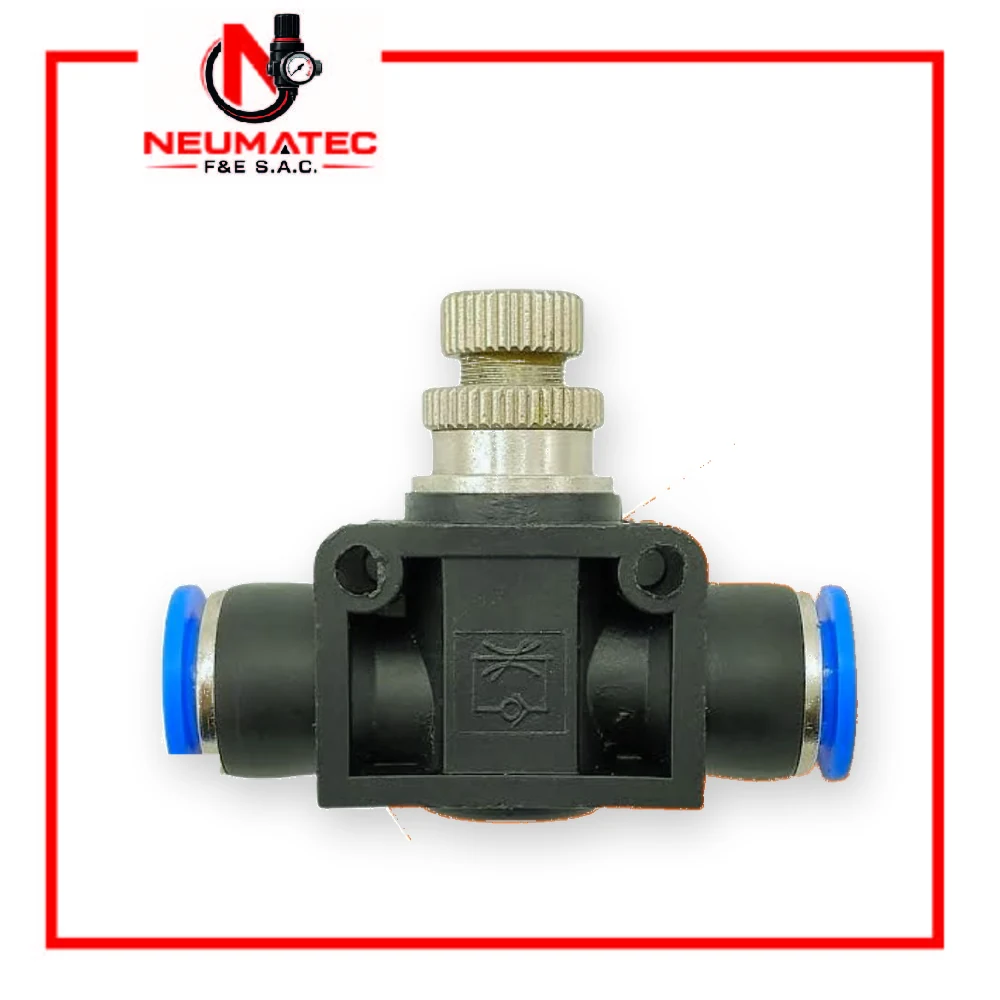 Regulador de caudal neumático para manguera 4, 6 , 8 , 10 , 12 mm