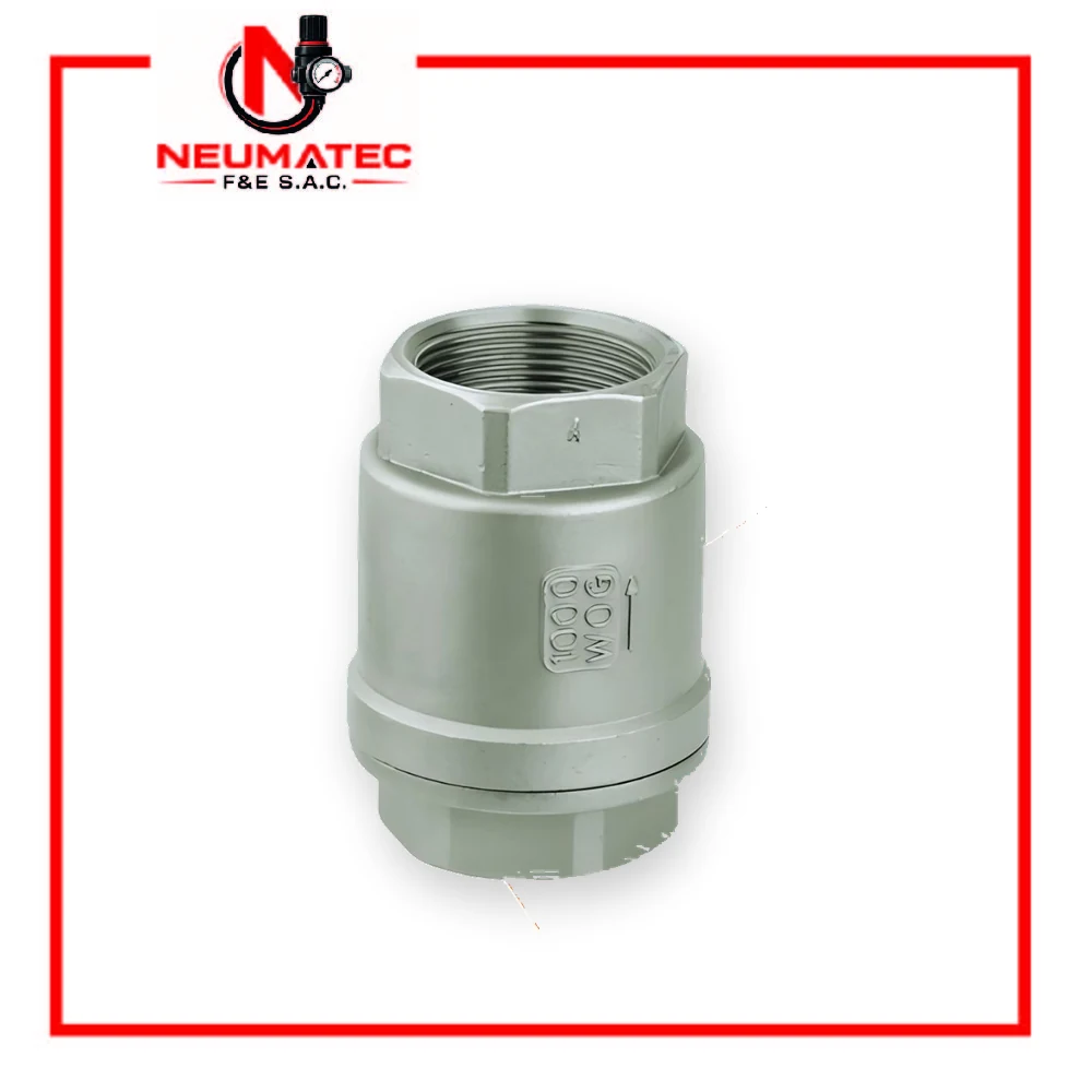 Válvula check en acero inoxidable vertical de 1/4 – 3/8 – 1/2 – 3/4 y 1″